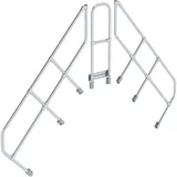 MUNK zweiter Handlauf Aluminium-Überstieg stationär/fahrbar 45° 6 Stufen