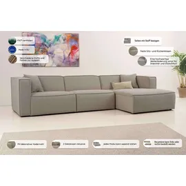 OTTO home Ecksofa OTTO HOME "Tammie", sand, B:312cm H:73cm T:154cm, 100% Polyester, Sofas, Ecksofa, Breite 312 cm, Webstoff fein, bodentief, mit Wellenunterfederung