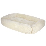 Kerbl Kuschelbett Fluffy creme, 100x70cm (Hund), Hundebett + Katzenbett