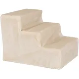 Haustiertreppe mit Plüschbezug, 46x36x34 cm, robuste Hundetreppe mit niedrige...