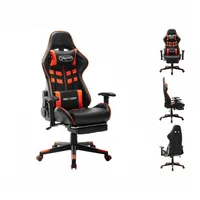 VidaXL Gaming-Stuhl mit Fußstütze Schwarz und Orange Kunstleder