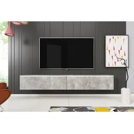 Furnix P & B Lowboard 180x30 cm Grau Holzwerkstoff