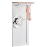 XORA Garderobenpaneel Weiß, Eiche, 132x60 cm, Aufhängemöglichkeit, Hutablage, Kleiderstange, Garderobe, Garderobenpaneele, Garderobenpaneele