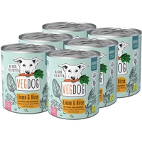 VEGDOG Adult veganes Nassfutter für Adulte Hunde mit Kartoffeln, Linsen und Hirse, getreidefreies Alleinfutter für Allergiker mit alternativer Proteinquelle, Vorteilspack 6 x 800 g
