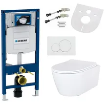 Geberit Spülrandloses Hänge-WC mit WC-Sitz Weiß