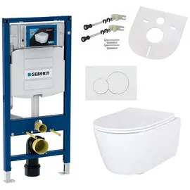 Geberit Spülrandloses Hänge-WC mit WC-Sitz Weiß