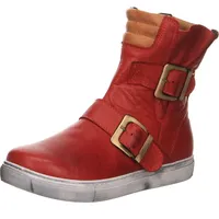 Andrea Conti Damen Stiefelette Leder Boot sportlich Riemen Schnalle 0346833, Größe:40 EU, Farbe:Rot