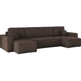 kaiser möbel Ecksofa mit schlaffunktion und bettkasten, Sofa U-form, Couch U-form BEST Dicker Cord Braun