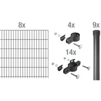 GAH Alberts Alberts Einstab-Gittermatten-Set Garden Typ 8/6/4 Pfostenträger Ø34 mm anthrazit Höhe: 100 cm 16 m