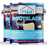 PLID® Bootslack Farblos Glänzend für Holz - Klarlack Holz Wasserfest - Küchenarbeitsplatte lackieren - Lack für Parkett, Treppen, Gartenmöbel und Theken - Holzlack Yachtlack - Made in Germany 1.5l