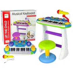 LEAN Toys Spielzeug-Musikinstrument Mikrofon Orgel Keyboard Stuhl Musikinstrumente Spielzeug Mikro Lieder