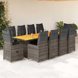 vidaXL Garten-Bistro-Set 11-tlg. Grau