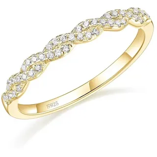 ROUGEMONT Verlobungsring Damen Moissanit Verlobungsring Solitärring 18K Gold 925 Silber, Echtschmuck