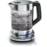 Arendo Wasserkocher 1,5 l, 2200 W, Edelstahl Glas, mit Basisstation & Temperatureinstellung 70°C - 100°C