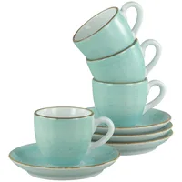 CreaTable Creatable, 34040, Serie Vintage Nature Aqua, 8-teiliges Geschirrset