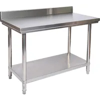 Wiltec Edelstahl Tisch Arbeitstisch Edelstahltisch mit Aufkantung 120x60x85cm für