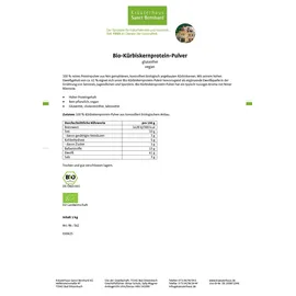 Kräuterhaus Sanct Bernhard Kürbiskernprotein Bio Pulver 1 kg