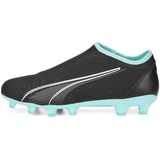 Puma Kinder Ultra Match LL FG/AG Jr Fussballschuh, Black White-Elektro Aqua