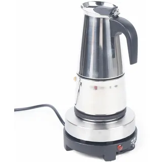 YISSALE Espressokocher Edelstahl Mokkakanne Kaffeebereiter Espressomaschine Elektrisch Kaffeekanne 6 Tassen 300ml