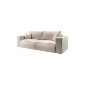 Selsey Schlafcouch Kunstleder 3-Sitzer Beige