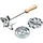 KitchenCraft Home Made 3-teiliges Rosetten-Set, Waffeleisen Kuchen Deko, Keksformen Kreis/Blume/Stern, Plätzchenform, Aluminium, Silber, 28 x 28 x 30 cm
