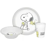 Geda Labels Kindergeschirr Snoopy Cute & Cuddly 3teilig in Grau - 21,5x21,5x8,5 | Gr.: onesize
