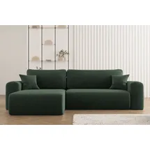 kaiser möbel Ecksofa mit Schlaffunktion L-förmiges Sofa Capri Stoff Poso Grün Links