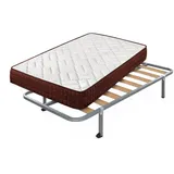 Cama express Viscosoft Matratze Ergos + Lattenrost Hades mit 4 quadratischen Beinen von 25 cm | Maße: 90 x 190 x 15 cm