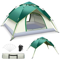 Camping Zelt, Pop up Zelt 1-2 Personen Familie Kuppelzelt UV-Schutz Winddicht, 2 in 1 Doppelschichten für Familie ,Camping,Wandern Backpacking