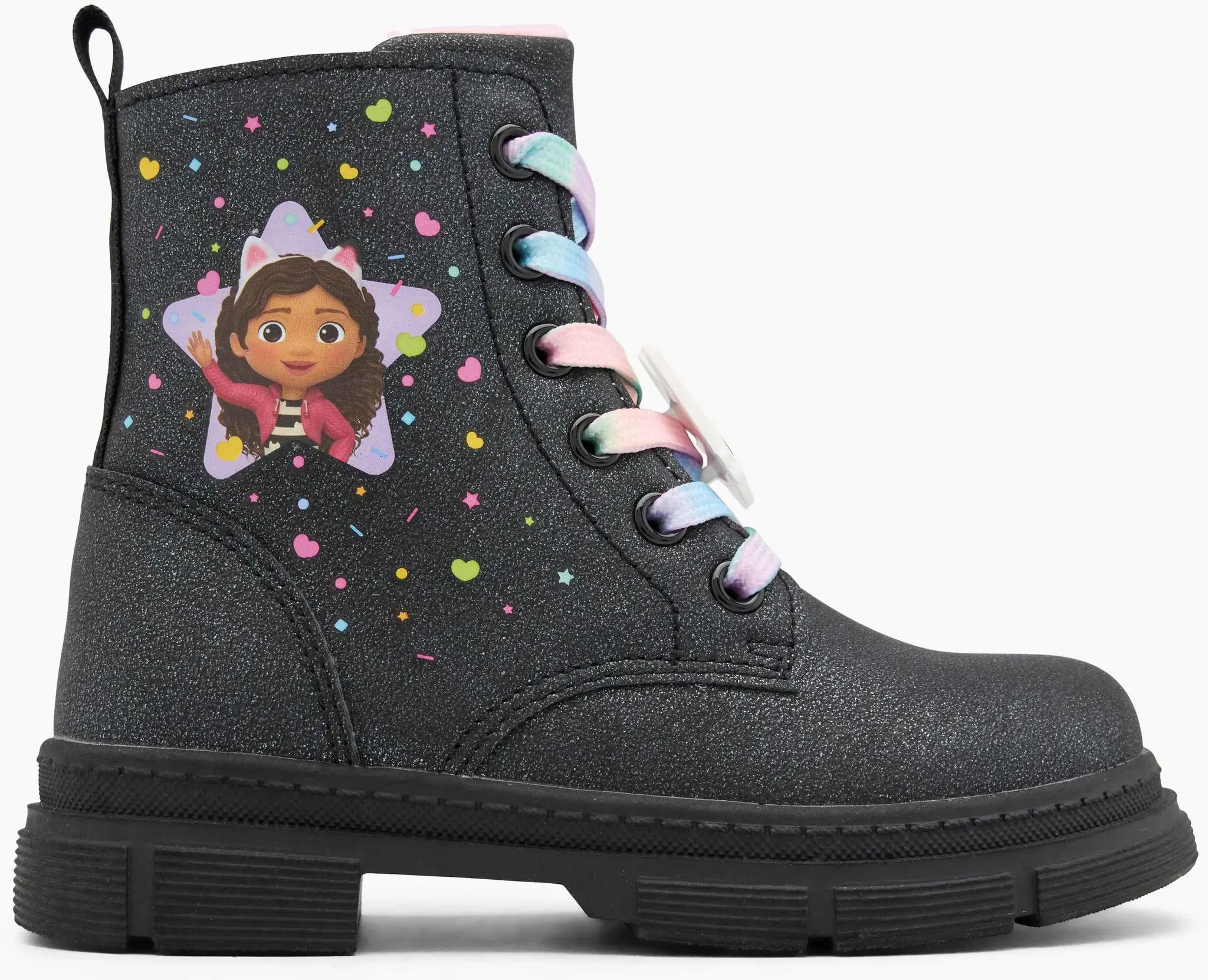 Gabby's Dollhouse  Schnürboots Schwarz, Kinder, Größe: 25, Material: PU/Textil - Gabby's Dollhouse  Schnürboots Schwarz, Kinder, Größe: 25, Material: PU/Textil - woman - Schwarz