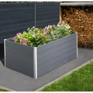 vidaXL Garten-Hochbeet 200x100x54 cm WPC Grau