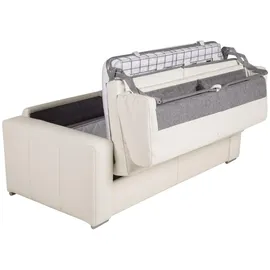 vente-unique Schlafsofa mit Matratze 3-Sitzer - 100% Büffelleder - Weiß - Matratze 16 cm - DELECTEA II