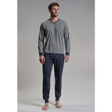 Bugatti Pyjama Genua in blau-dunkel-Allover | Gr.: 52