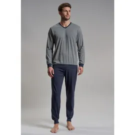 Bugatti Pyjama Genua in blau-dunkel-Allover | Gr.: 52