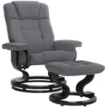MCombo M MCombo Relaxsessel mit Hocker, Fernsehsessel mit Liegefunktion, bis 120 Kg belastbarer Tv-sessel, moderner Ruhesessel für Wohnzimmer, 9019 (grau-mikrofaser)