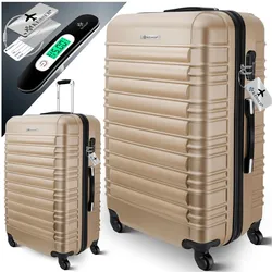 KESSER® Reisekoffer Hartschalen-Koffer Inkl. Kofferwaage + Gepäckanhänger Trolley Gepäck Rollkoffer Zahlenschloss 4 Rollen ABS-Hartschale Teleskopgriff