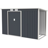 Juskys Geräteschuppen M mit Holzunterstand rechts 2,63 x 1,17 m anthrazit