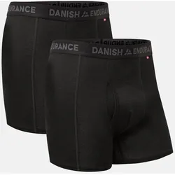 MERINOWOLLE BOXERSHORTS MIT EINGRIFF - 2-Pack - Schwarz - XL