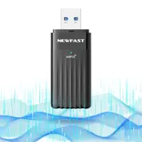 NEWFAST 3000Mbps USB WLAN Stick for PC,Dual-Band WiFi 6 Adapter,Eingebaute High Gain Antenne,Spielen Sie Spiele Ohne Verzögerung,Mini Design für Einfaches Tragen,WLAN Adapter Only for Windows 11/10