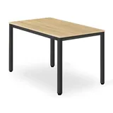 Home Collective Esstisch Esszimmertisch quadratisch Holztisch Küchentisch Modern 120 x 60 x 75 cm, 18 mm Dicke, Holz Esszimmer Küche Wohnzimmer Sonoma-Eiche mit schwarzen Beinen aus Metall