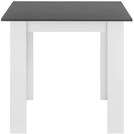 [en.casa] Esstisch Algermissen 80x80x76 cm für 4 Personen Dunkelgrau/Weiß