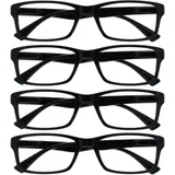 OPULIZE Die Lesebrille Unternehmen Schwarz Leser Wert 4er-Pack Herren Frauen UVR4092BK +1,00