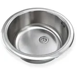 stabilo-sanitär Ronda 1 rund links Einbauspüle edelstahl Handbetätigung 450 x 450 mm