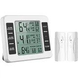 Kühlschrank-gefrierschrank-thermometer, Kabelloses Kühlschrankthermometer Mit 2 Sensoren, Akustischem Alarm, Min/max-anzeige, Innen-/außenthermometer Für Zuhause, Küche, Restaurant, Bar, Café