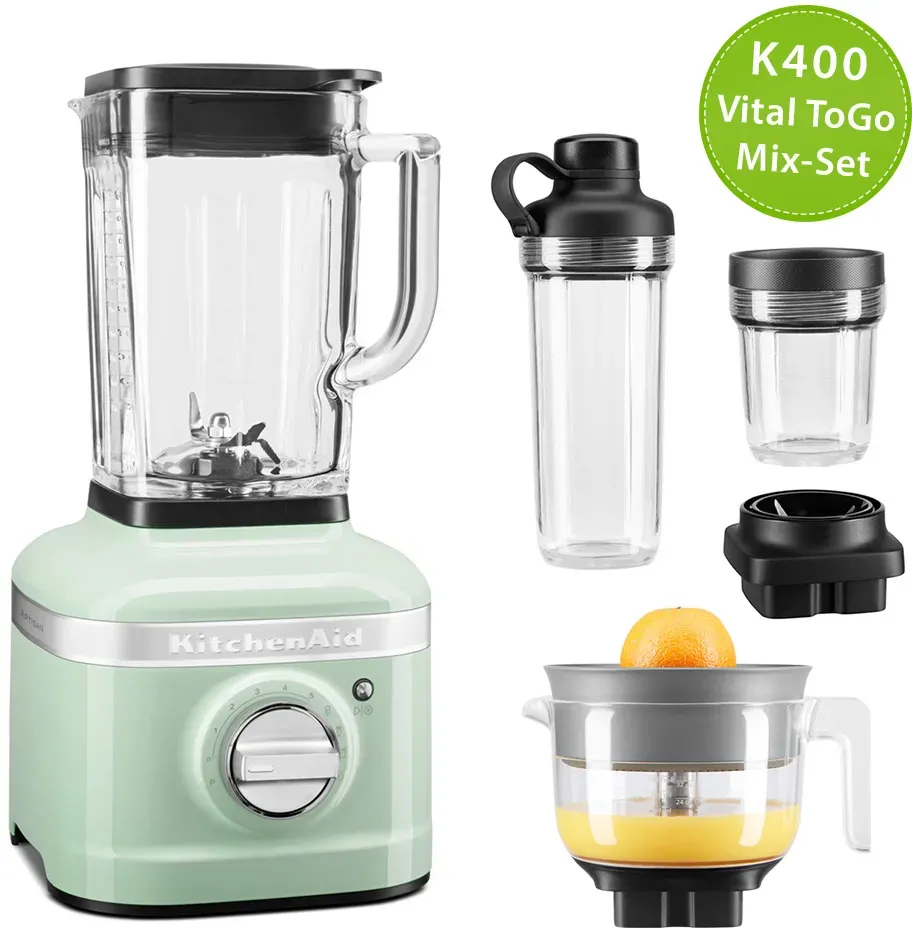 KitchenAid Artisan K400 Standmixer 5KSB4026 Vital ToGo Mix-Set Pistazie