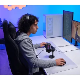 Trust Gaming GXT238 AURON USB Mikrofon schwarz Kompaktes und stylisch beleuchtetes USB-Mikrofon für Streaming Content-Erstellung, schwarz