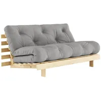 Karup Roots Schlafsofa, Gästebett, Sofa inkl. Futonmatratze«, Liegefläche 90/140/160 x200 cm, FSC® zertifizierte Kiefer grau