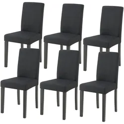 Esszimmerstuhl Hamburg 6er Set Textil Schwarz