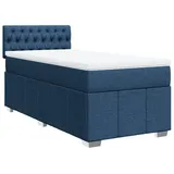 vidaXL Boxspringbett mit Matratze Blau 100x200 cm Stoff