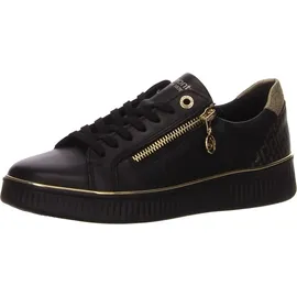 REMONTE Schnürschuhe in schwarz/schwarz/alloy/ginger-gold | Gr.: 37